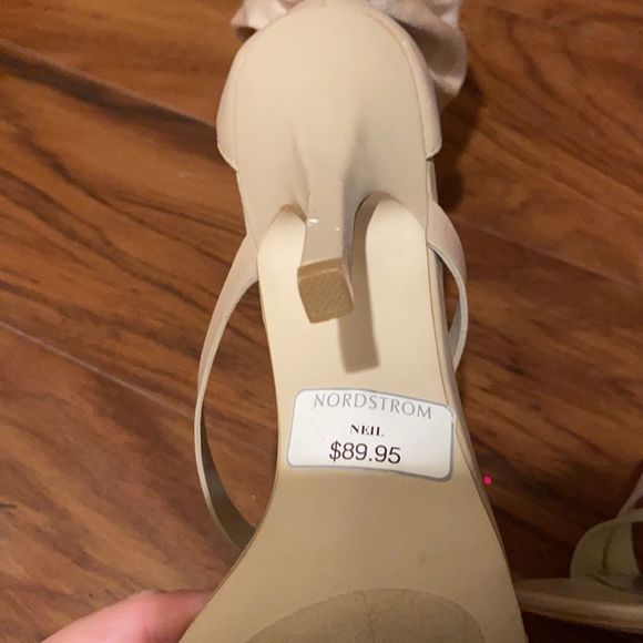 Nude Bebe sandals with ankle wraps - size 6 - Picture 3 of 4
